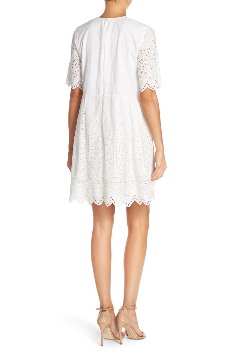 French Connection 'Josephine' Eyelet Shift Dress, Alternate, color, 