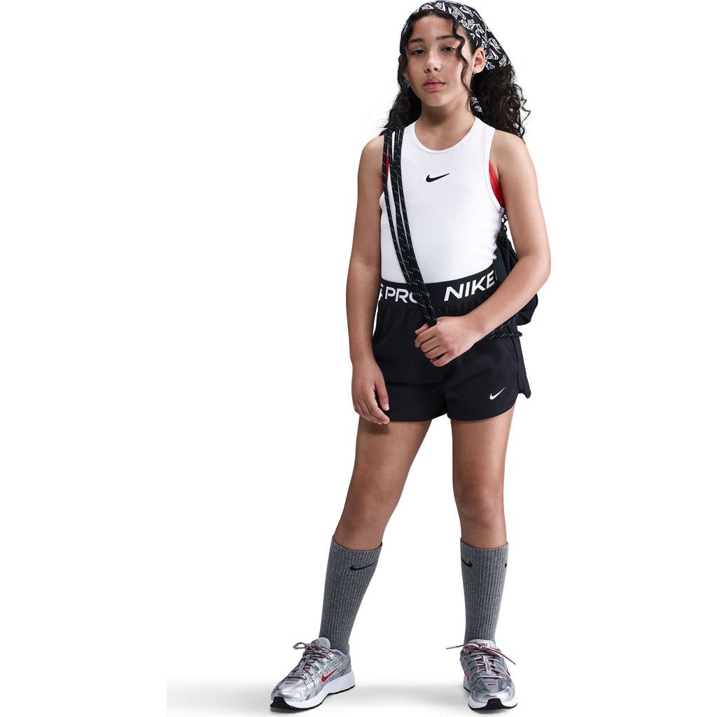 Nike Pro Fleece Big Kids' (girls') Dri-fit Shorts In White