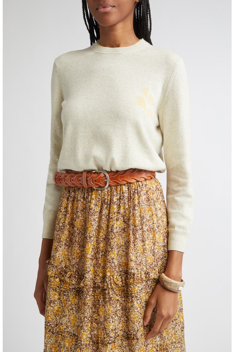 Lanta Cotton & Wool Sweater, Alternate, color, LIGHT GREY/ LIGHT YELLOW