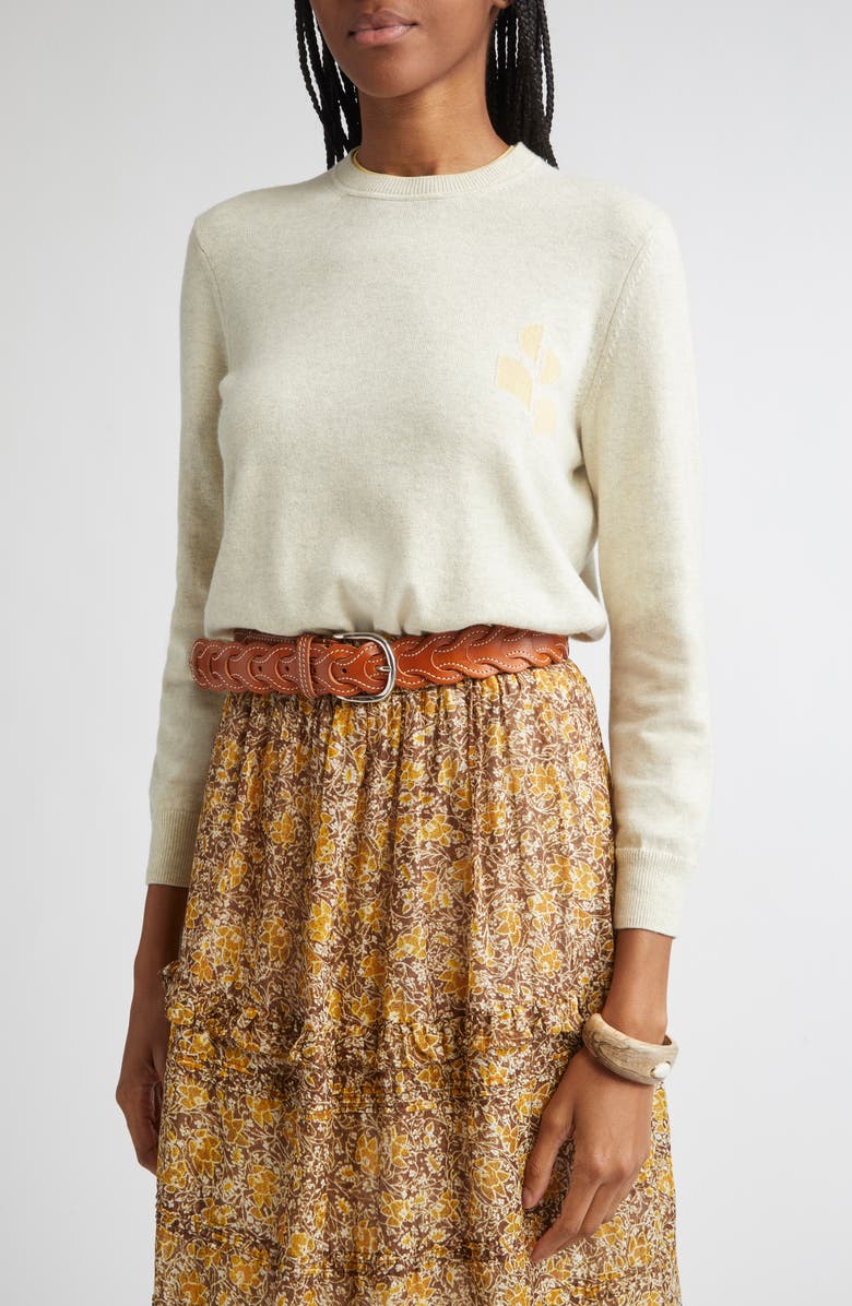 Isabel Marant Étoile Lanta Cotton & Wool Sweater, Alternate, color, Light Grey/ Light Yellow