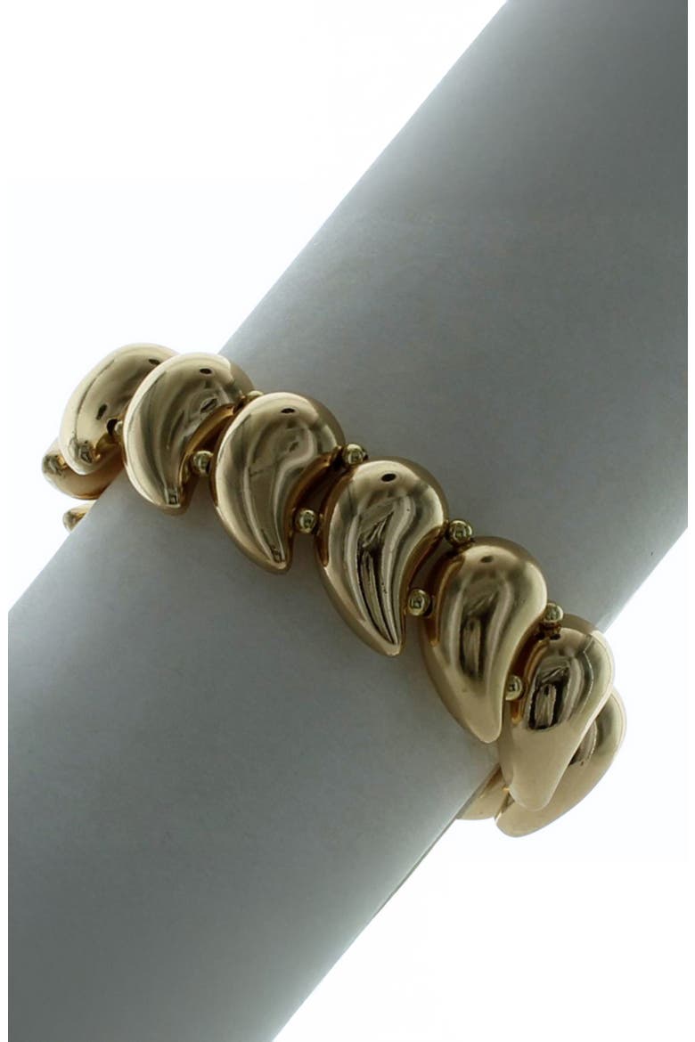 Avani Puffy Teardrop Stretch Bracelet, Alternate, color, GOLD
