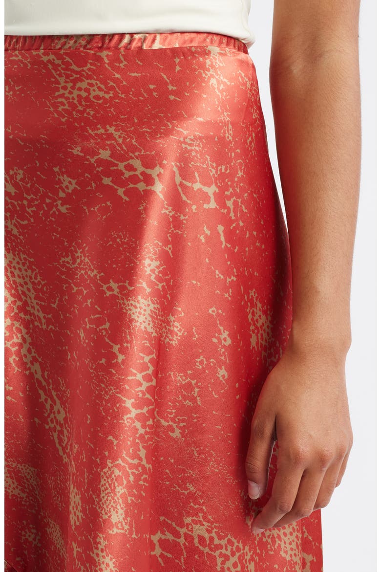 Savoy Print Bias Cut Maxi Skirt, Alternate, color, RUST COGNAC
