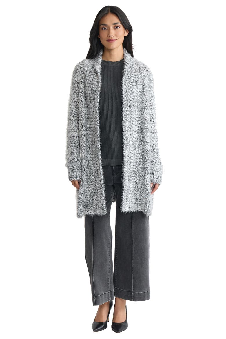 Shawl Collar Cardigan, Alternate, color, JONES WHITE / JONES BLACK