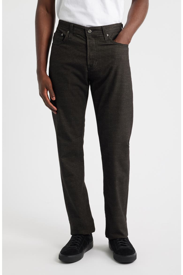 Everett Slim Straight Leg Pants, Main, color, TEXTURED HOUNDSTOOTH BLACK