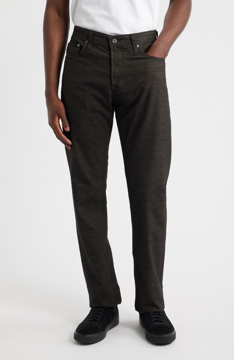 AG Everett Slim Straight Leg Pants, Main, color, Textured Houndstooth Black