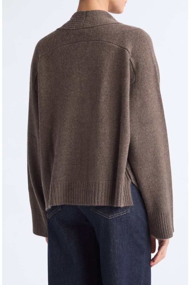 Kaia Cashmere V-neck Cardigan, Alternate, color, COFFEE