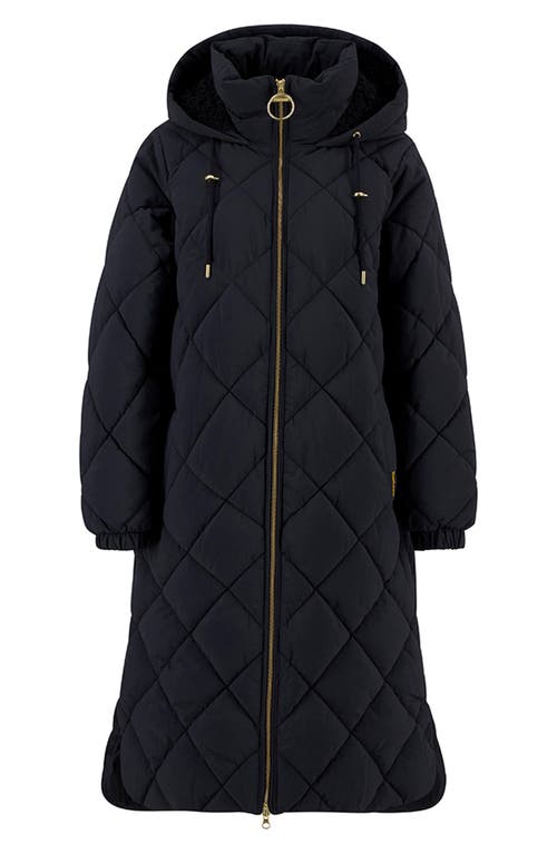 Barbour Kirkton Longline Puffer Coat In Black