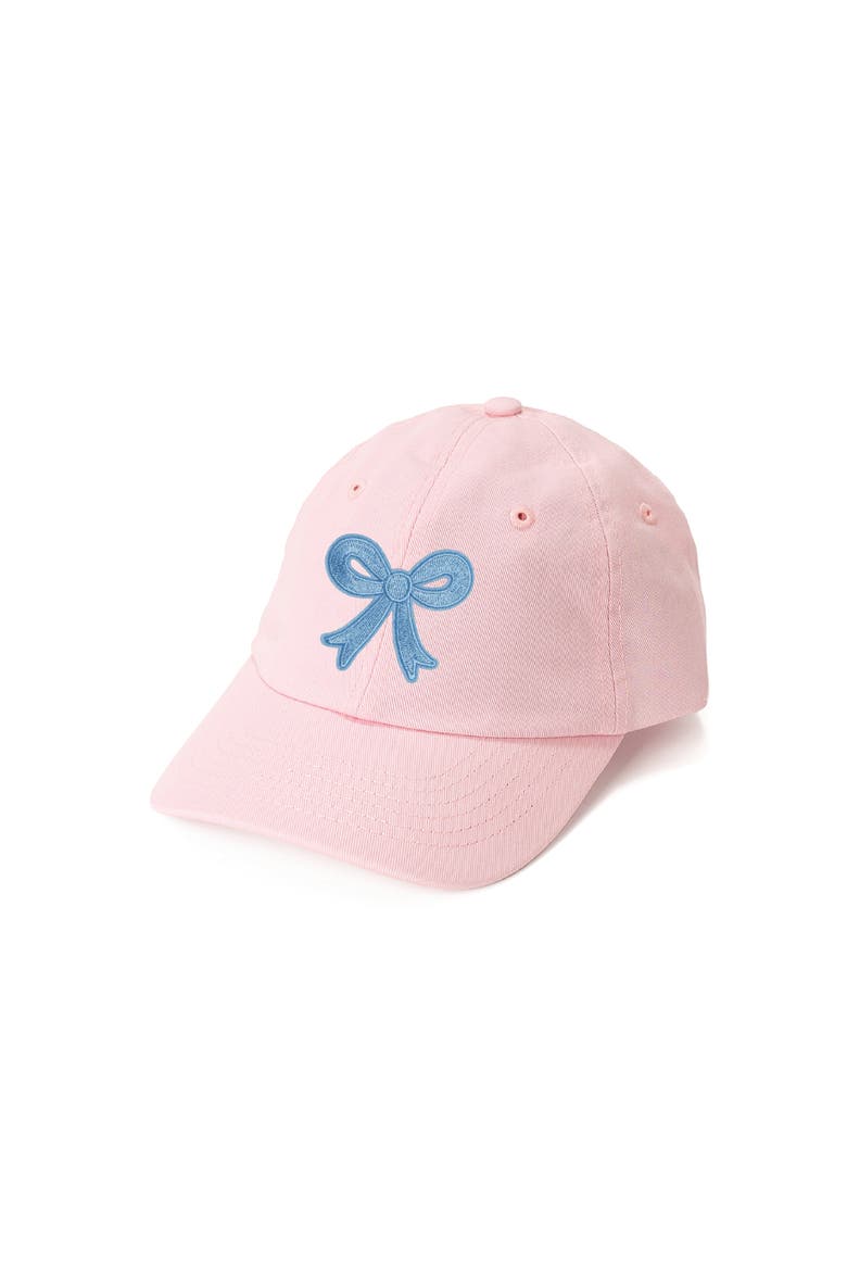 Blue Bow Patch Baseball Hat, Main, color, Ballet Pink