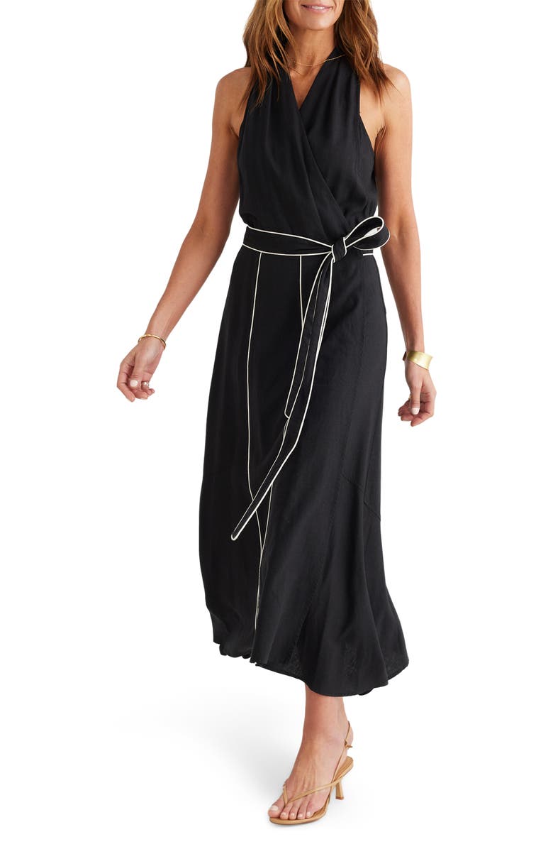 Brave+True Ari Tie Waist Sleeveless Linen Blend Maxi Dress, Alternate, color,