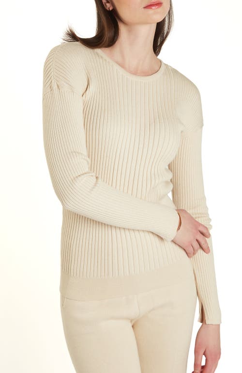 Oyun Cotton Classic Rib Crew Ivory In Ivory