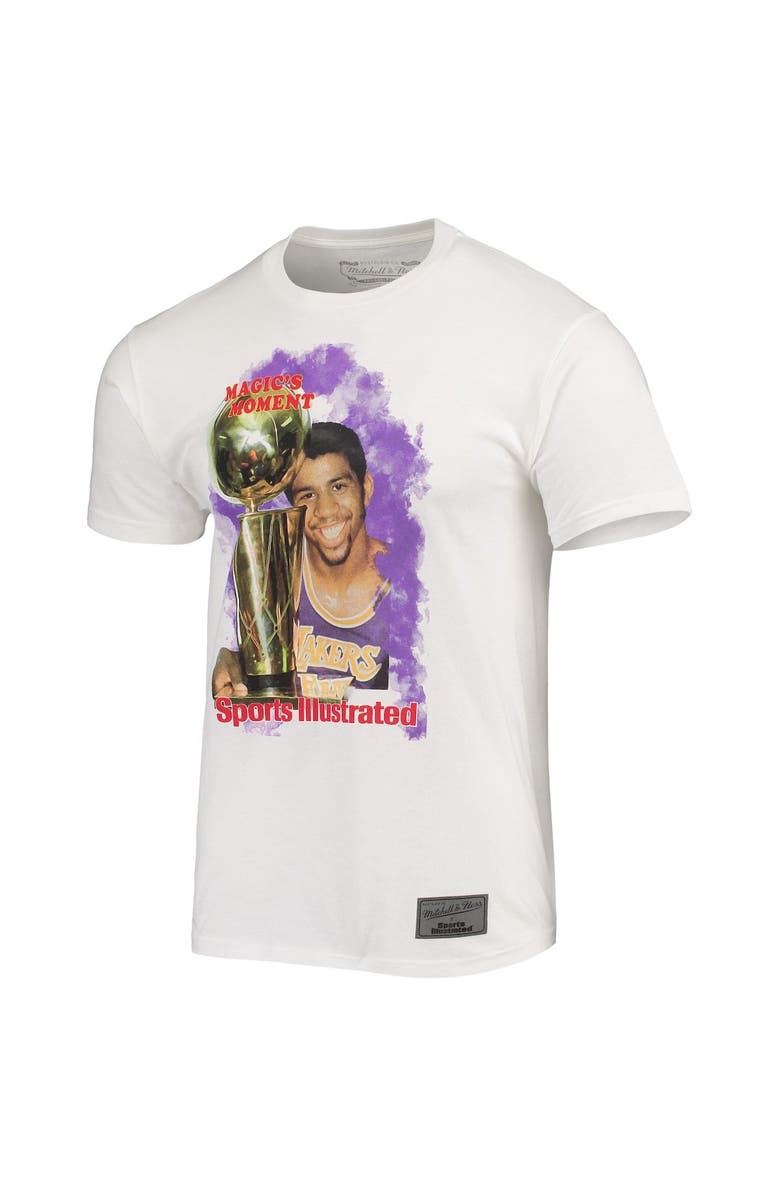Mitchell & Ness Men's Mitchell & Ness x Sports Illustrated Magic Johnson White Los Angeles Lakers Player T-Shirt, Alternate, color,