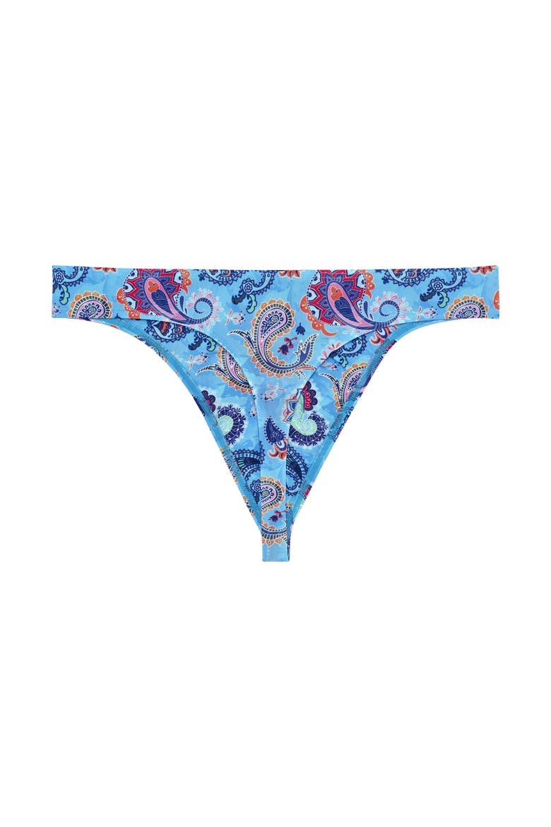 Funky Styles G-String, Alternate, color, Turquoise Print