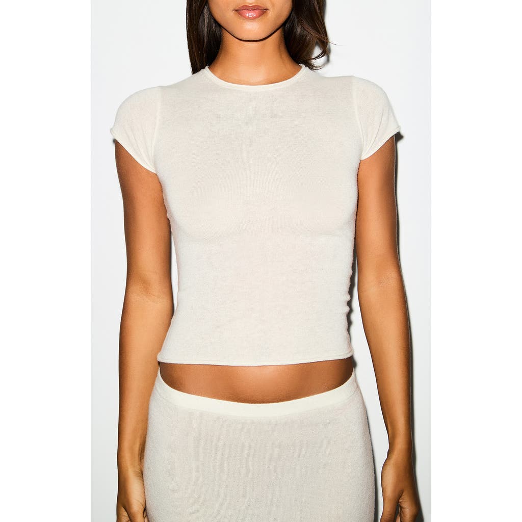Skims Cashmere T-shirt In White
