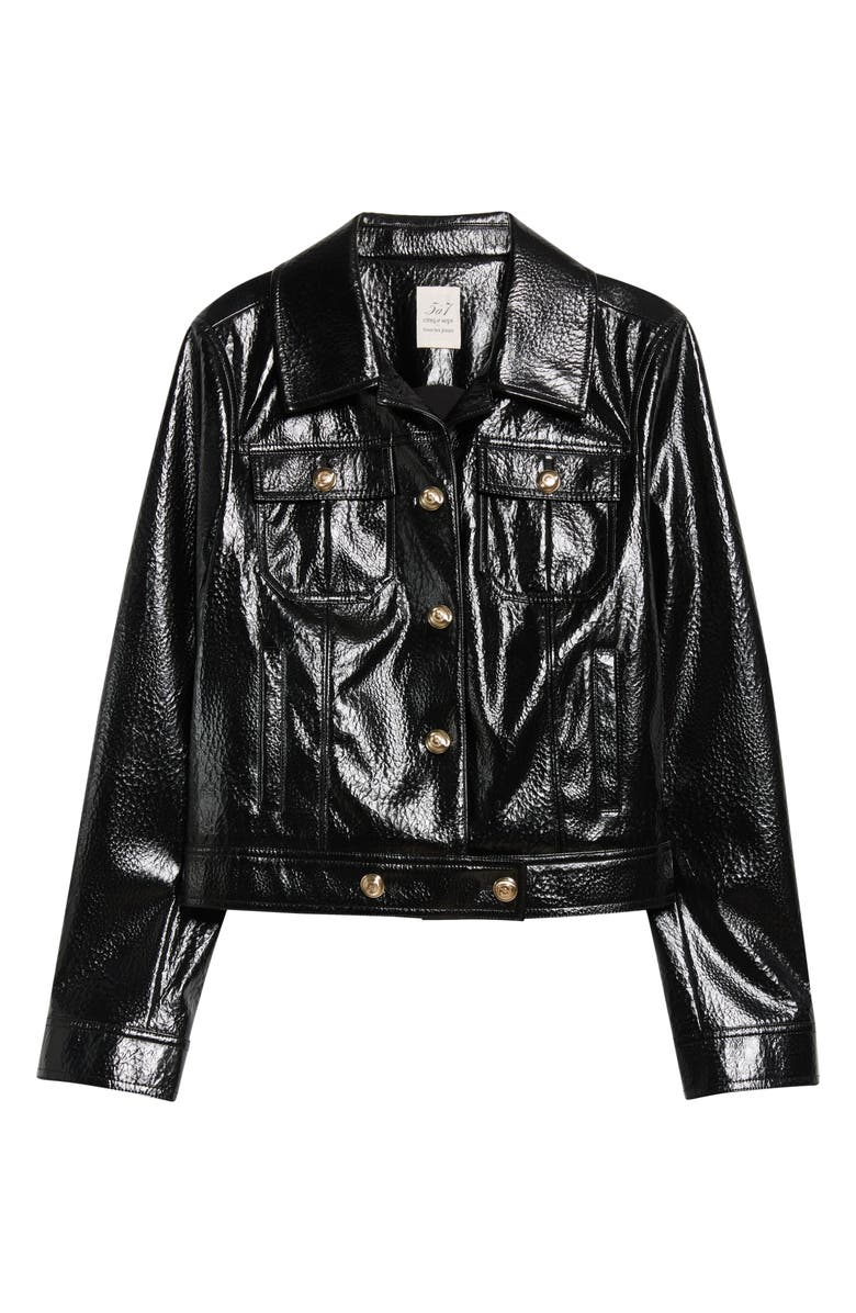 Cinq à Sept Jenn Faux Leather Jacket, Alternate, color, Black