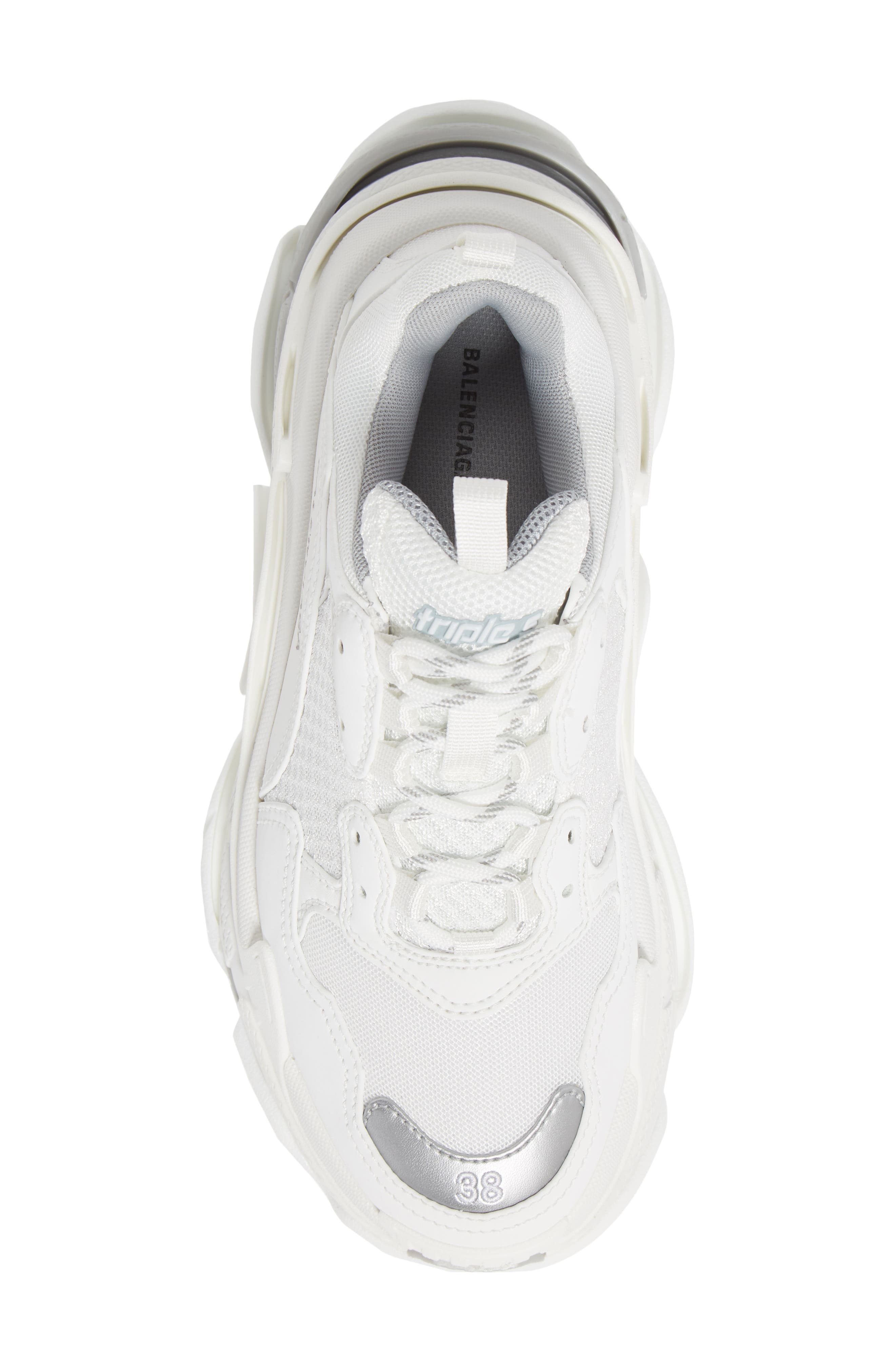 Triple S Low Top Sneaker, Alternate, color, WHITE/ METAL GREY