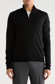 BOSS Birger Virgin Wool Quarter Zip Sweater