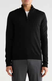 BOSS Birger Virgin Wool Quarter Zip Sweater
