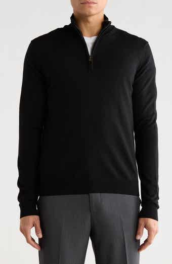BOSS Birger Virgin Wool Quarter Zip Sweater