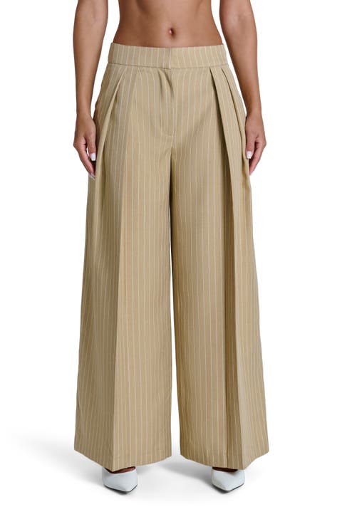 Pinstripe Wide Leg Pants