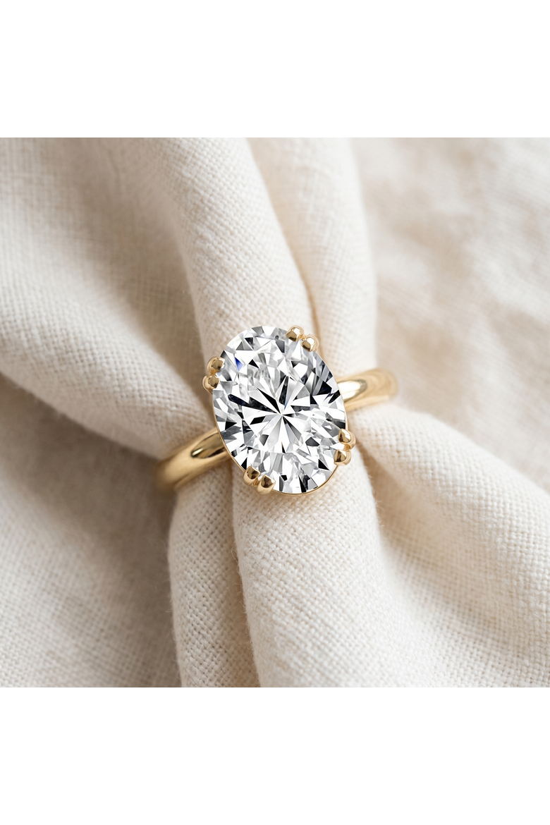 Certified 4Ct Oval Diamond Solitaire Engagement Ring Lab Grown, Alternate, color, 14k Yellow Gold