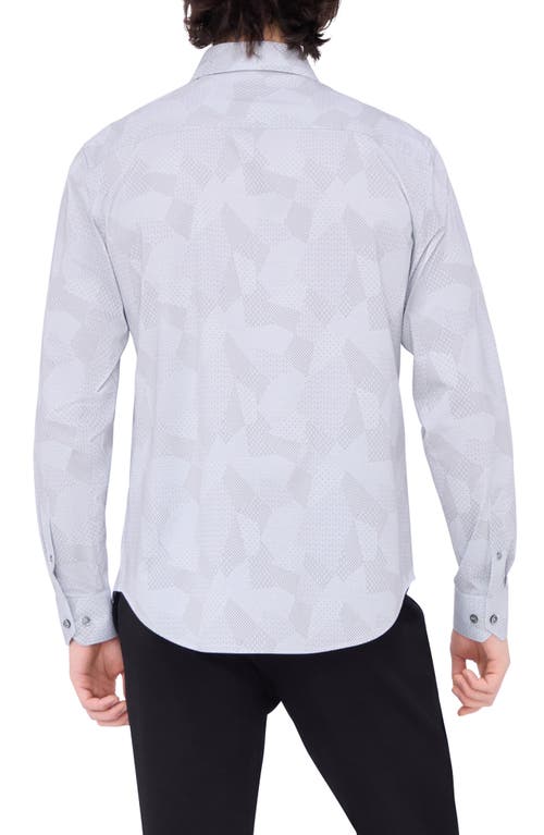 Bugatchi Jimmy Ooohcotton® Patchwork Print Button-up Shirt In Zinc