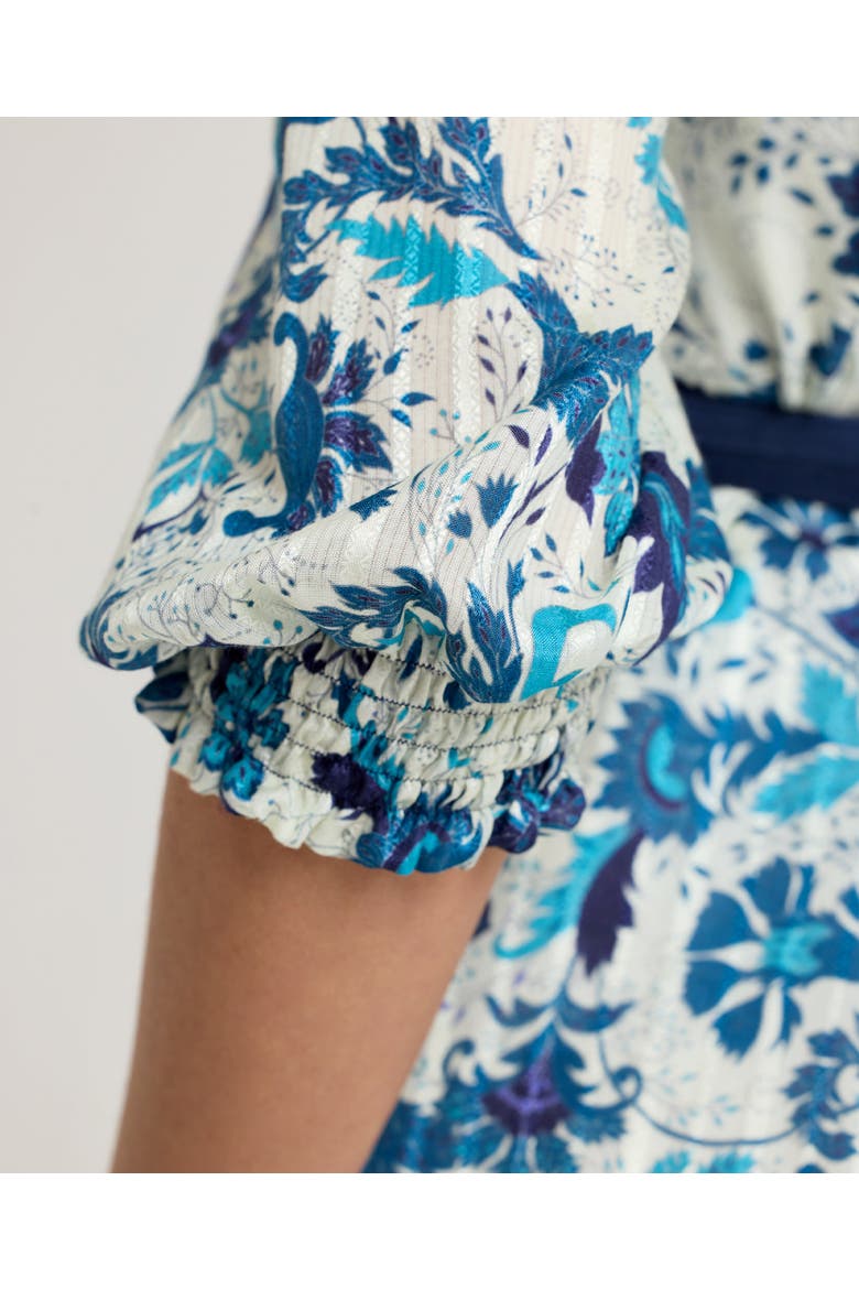 Ivy Silk Cotton Tea Dress, Alternate, color, Navy Floral