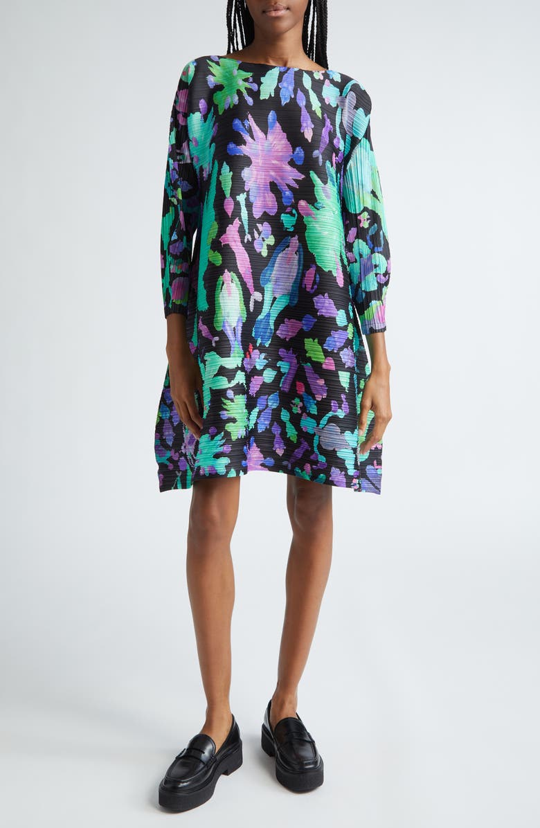 Pleats Please Issey Miyake Dance with New Friends Pleated A-Line Dress, Main, color, 