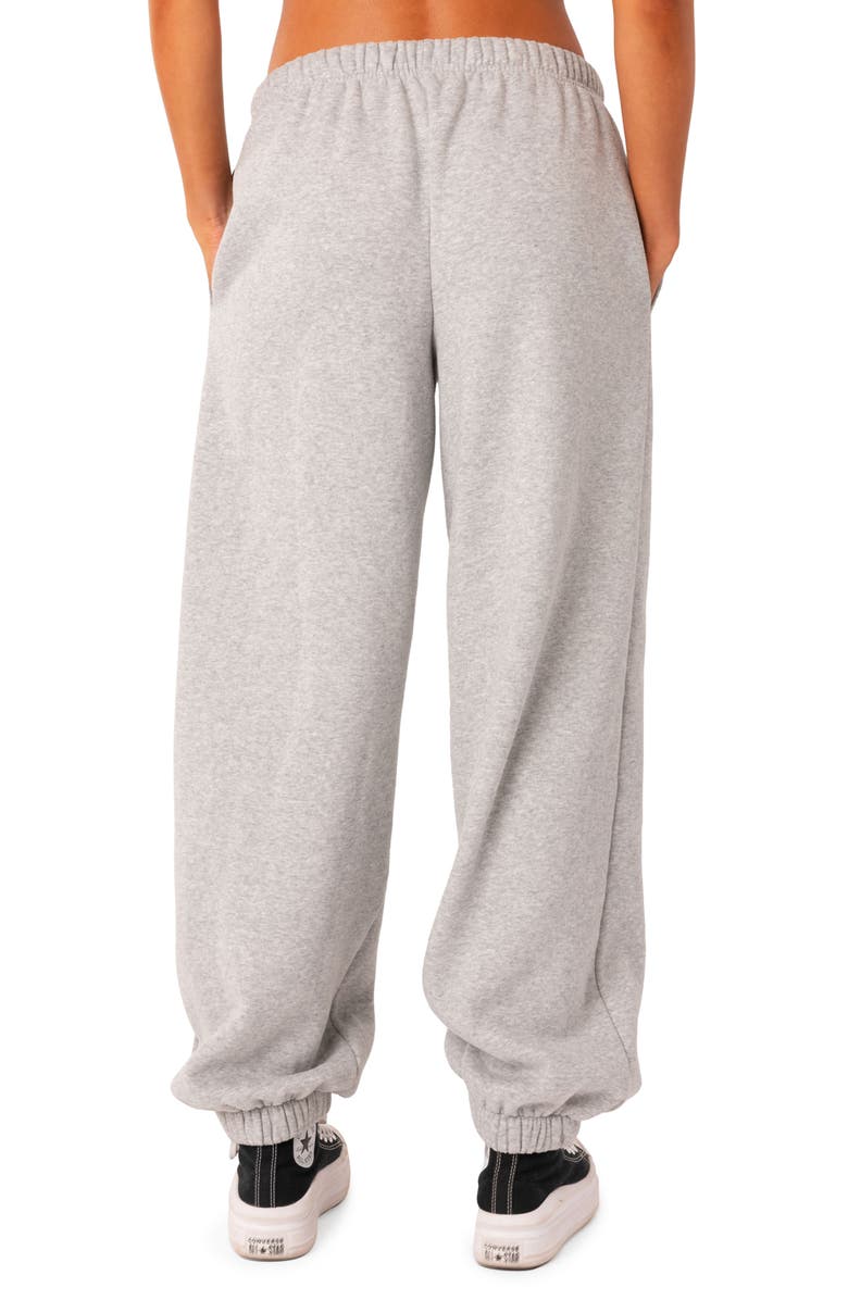 EDIKTED Clark Oversize Cotton Blend Sweatpants, Alternate, color, Grey-Melange