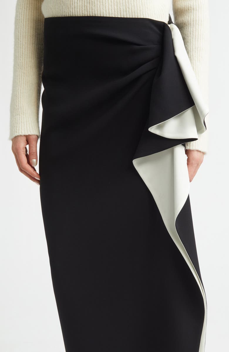 Proenza Schouler Cella Ruffle Cady Skirt, Alternate, color, Black/ Ivory