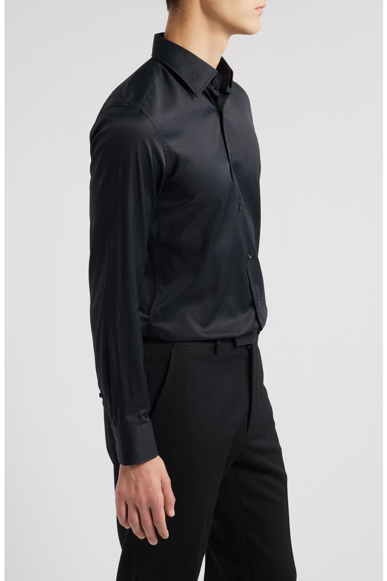 Hank Kent Performance Twill Dress Shirt, Alternate, color, BLACK