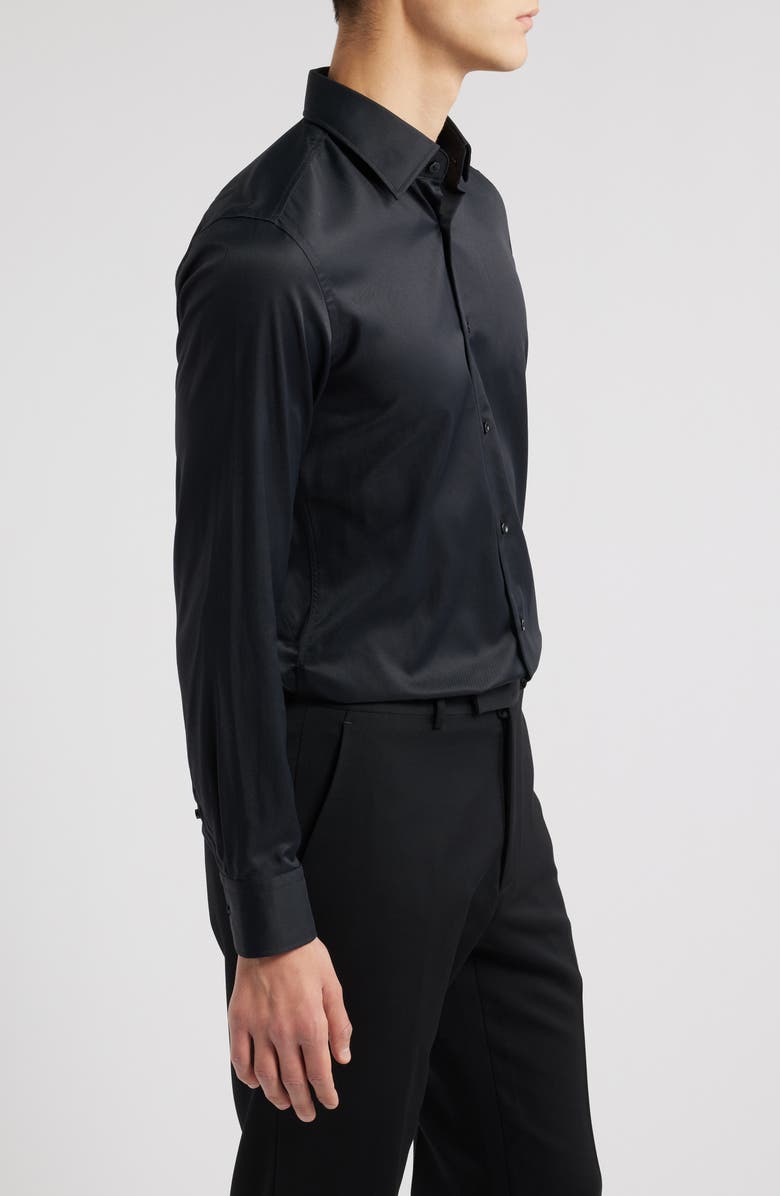 BOSS Hank Kent Performance Twill Dress Shirt, Alternate, color, Black