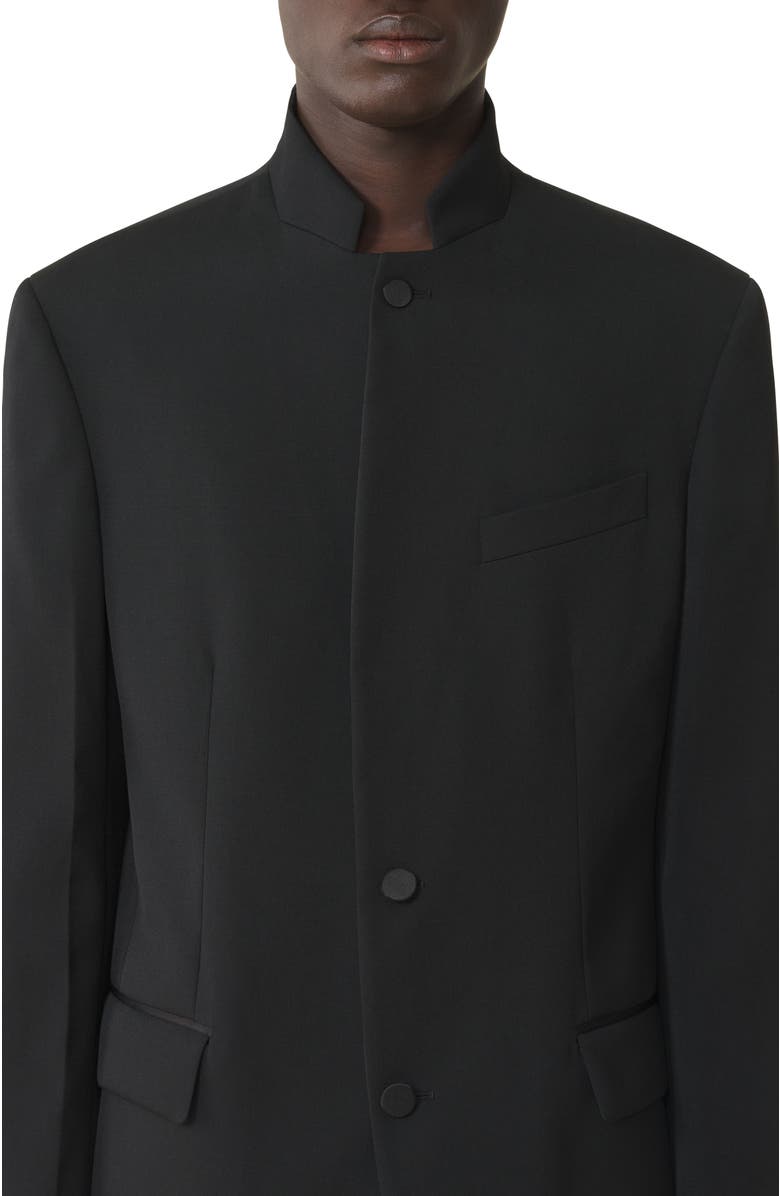 Lanvin Black Wool Jacket With Stand-Up Collar, Alternate, color, Black