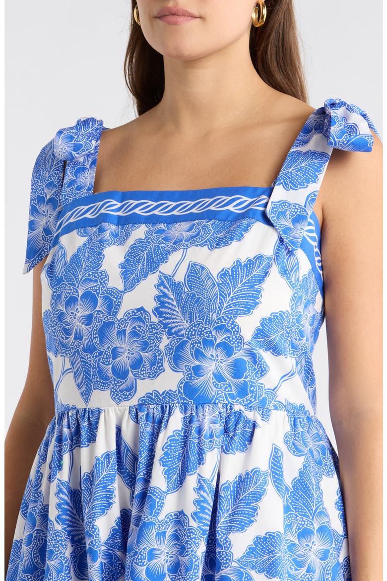 Rency Floral Smocked Maxi Dress, Alternate, color, WHT-BLU