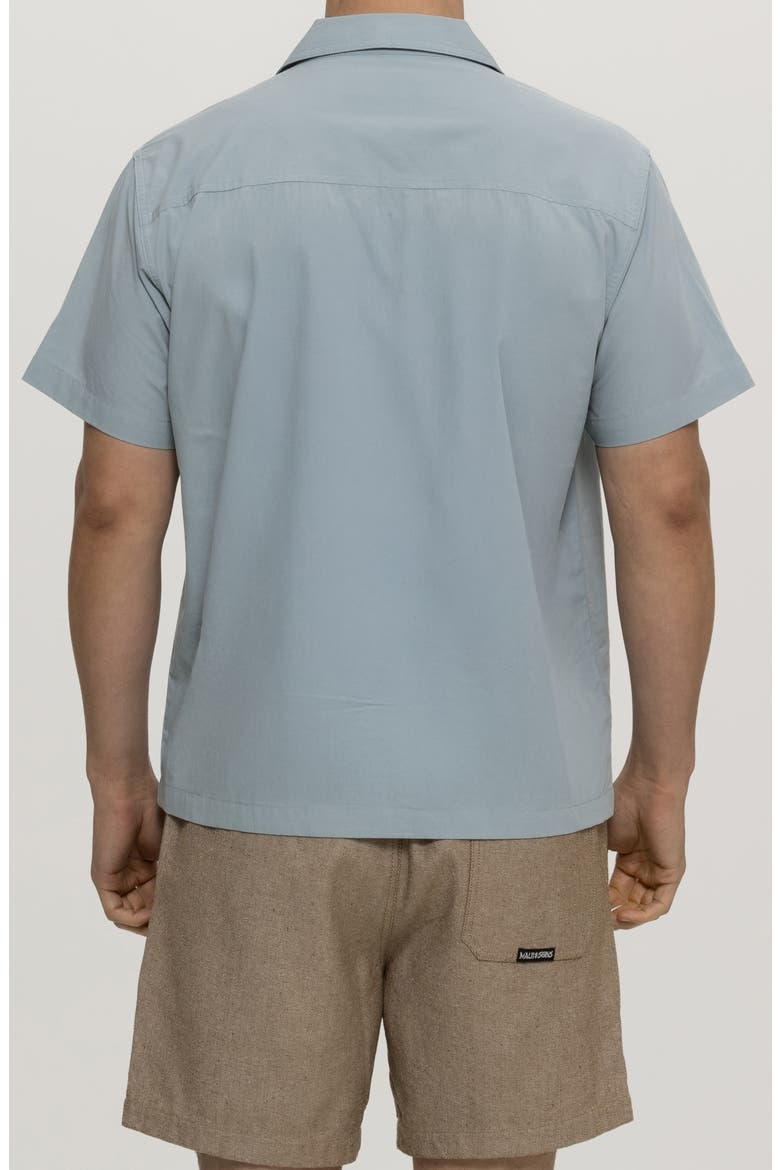 Elements Jacquard Tape Cotton Camp Shirt, Alternate, color, SAGE
