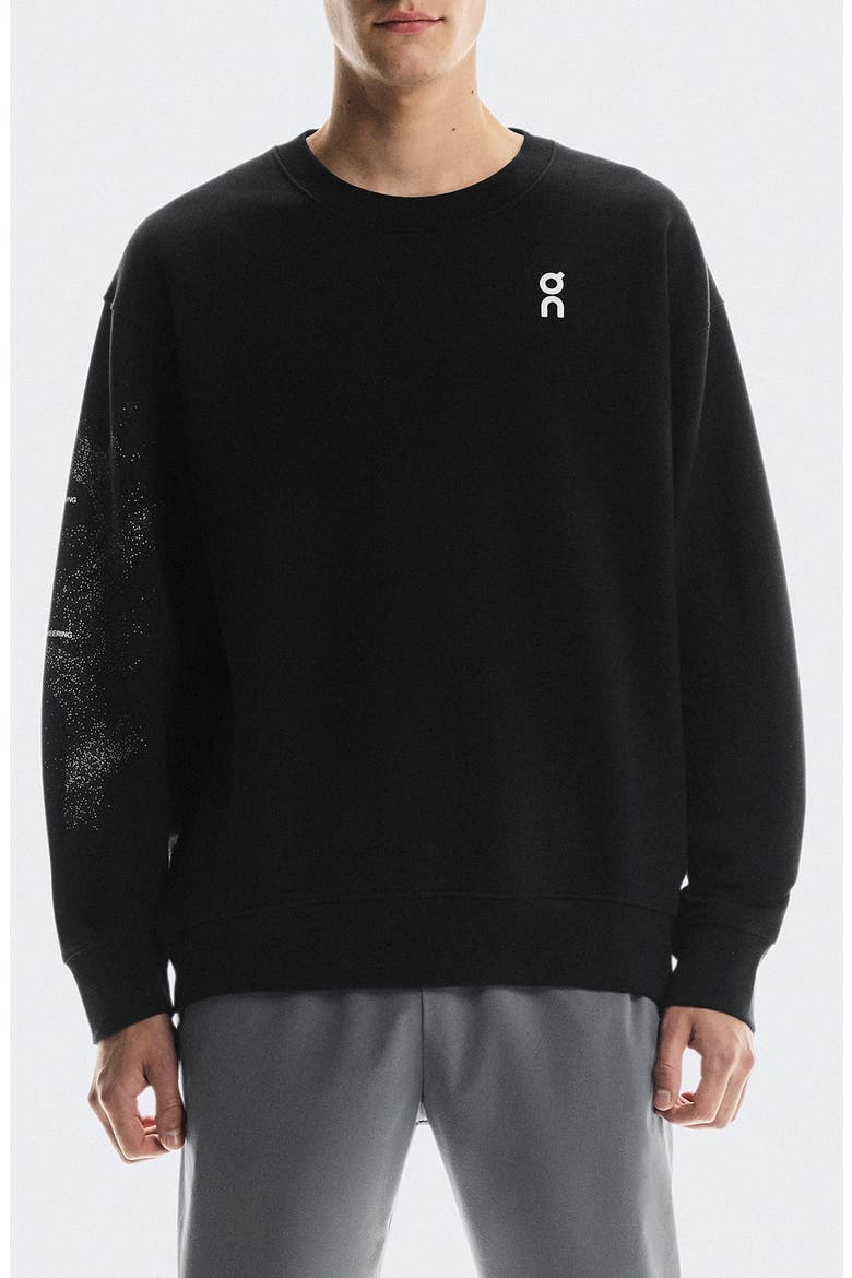 Club Crewneck Cotton Blend Sweatshirt, Main, color, BLACK/ OLIVE