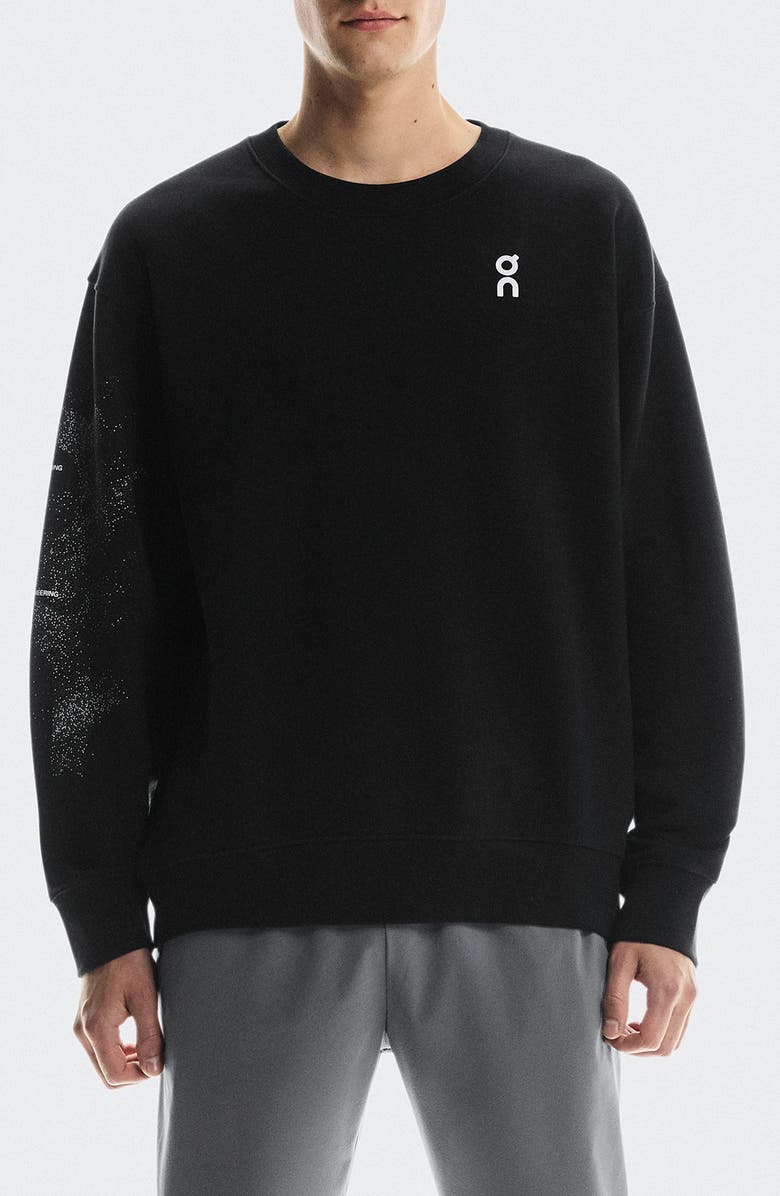 On Club Crewneck Cotton Blend Sweatshirt, Main, color, Black/ Olive