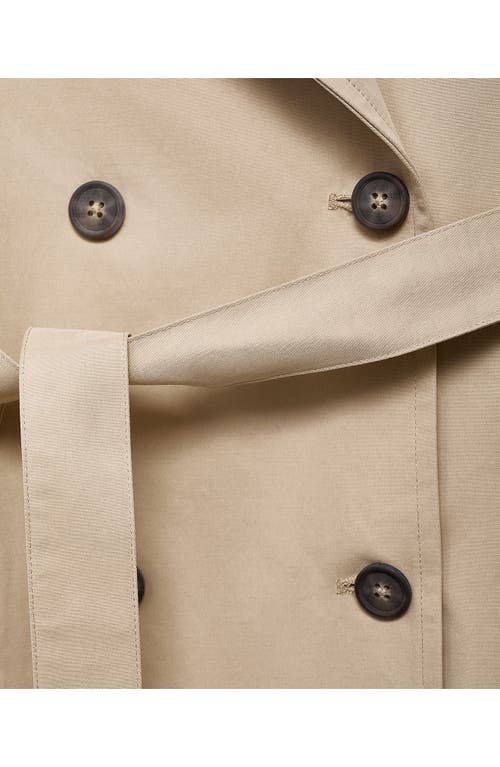 Mango Teen Classic Belted Trench Coat In Neutral