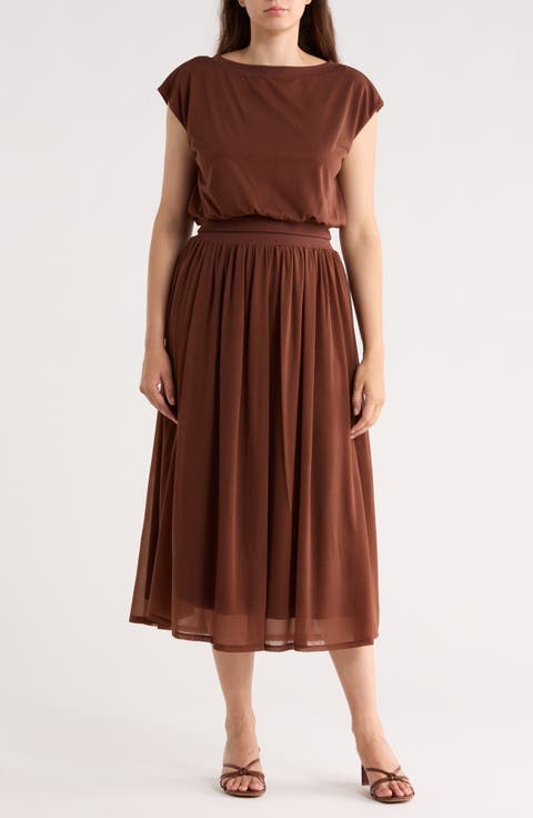 Knit Top & Midi Skirt Set