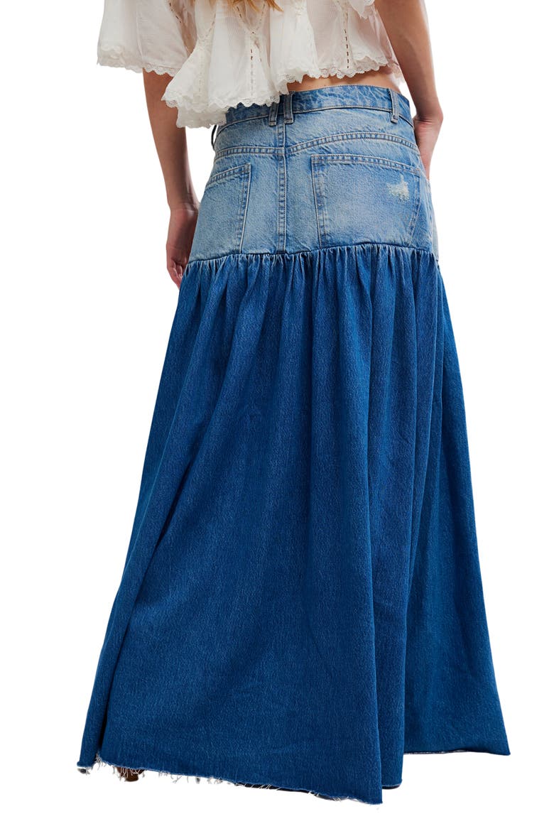 Good Company Mixed Denim Maxi Skirt, Alternate, color, BLESSED