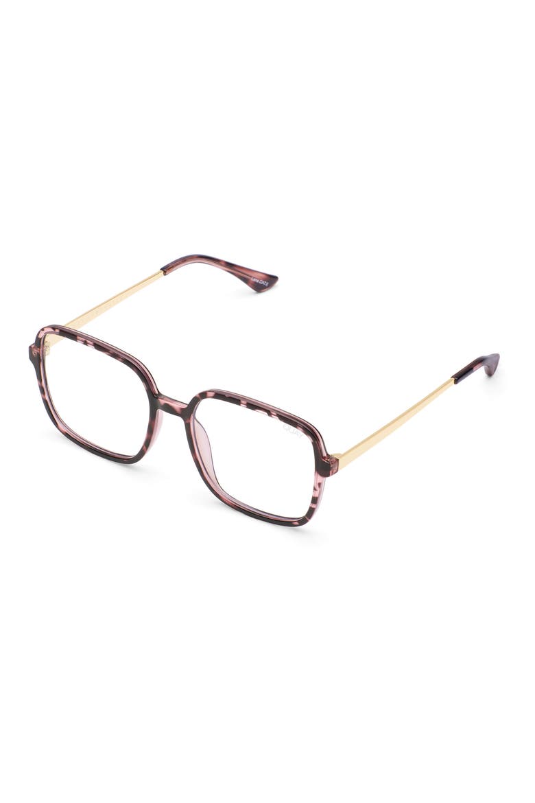 Australia 9 to 5 56mm Blue Light Blocking Glasses, Alternate, color, PINK TORT/ CLEAR BLUE LIGHT