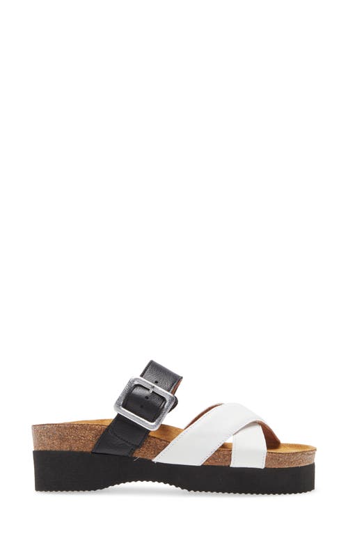 Naot Juliette Slide Sandal In Soft White/soft Black