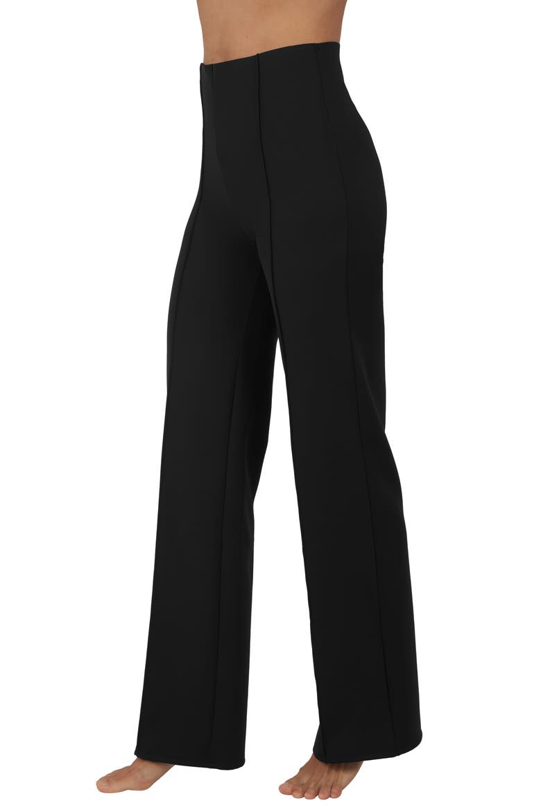 Upper West Side Pintuck Flare Pants, Alternate, color, BLACK