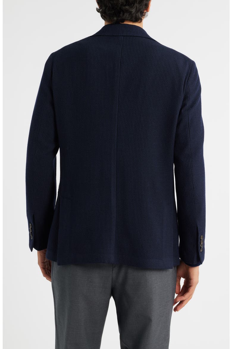 Wolsey Navy Rib Knit Wool Sport Coat with Removable Hooded Bib, Alternate, color, NAVY
