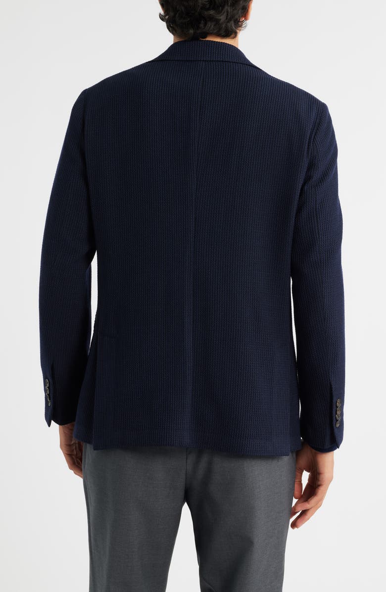 Jack Victor Wolsey Navy Rib Knit Wool Sport Coat with Removable Hooded Bib, Alternate, color, Navy