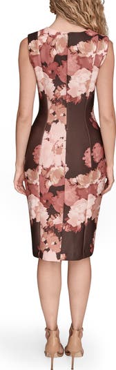 【Donna Karan New York】Floral-Print Sheath Dress Donna Karan New York Women's Floral Print Sleeveless Sheath