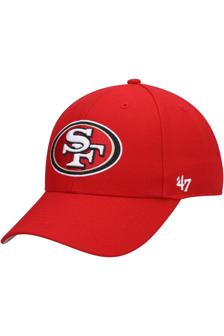 Men's '47 Scarlet San Francisco 49ers Logo MVP Adjustable Hat, Main, color, Scarlet