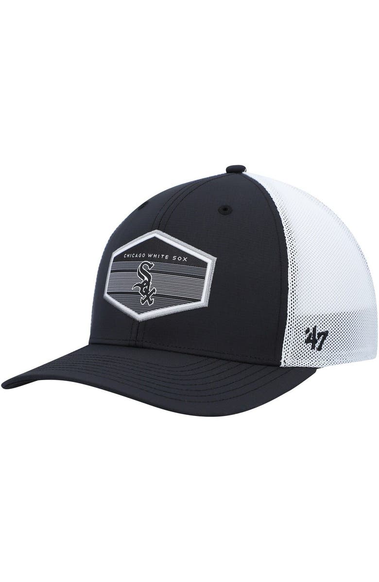 '47 Men's '47 Black/White Chicago White Sox Burgess Trucker Snapback Hat, Main, color, Black