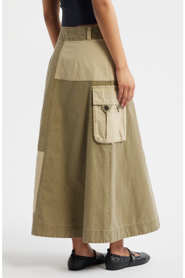 Marcelle Barn Midi Skirt, Alternate, color, OLIVE