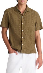 Madewell Short Sleeve Button-Up Shirt in Embroidered Cotton