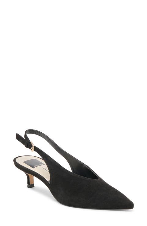Alenna Slingback Pointed Toe Kitten Heel Pump (Women)